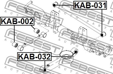 Febest KAB-031 - Сайлентблок підвіски autocars.com.ua