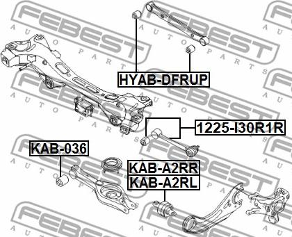 Febest KAB-036 - Сайлентблок, рычаг подвески колеса avtokuzovplus.com.ua