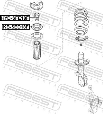 Febest KB-SED18F - Підшипник кочення, опора стійки амортизатора autocars.com.ua