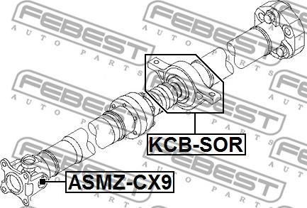 Febest KCB-SOR - Підвіска, карданний вал autocars.com.ua