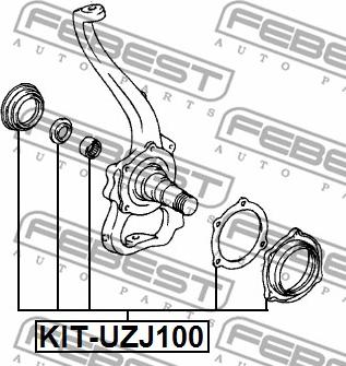 Febest KIT-UZJ100 - Ремкомплект, поворотний кулак autocars.com.ua