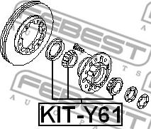 Febest KIT-Y61 - Підшипник привідного вала autocars.com.ua