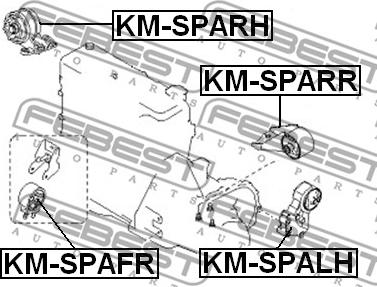 Febest KM-SPALH - Опора двигуна - КПП autocars.com.ua