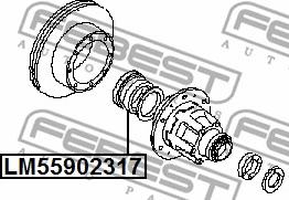 Febest LM-55902317 - Підшипник, приводний вал autocars.com.ua