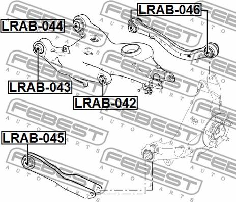 Febest LRAB-043 - Сайлентблок, важеля підвіски колеса autocars.com.ua