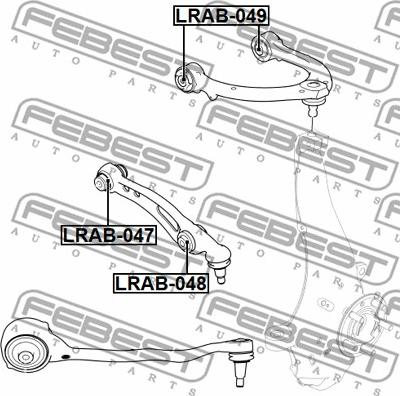 Febest LRAB-048 - Сайлентблок, важеля підвіски колеса autocars.com.ua