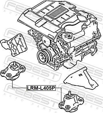 Febest LRM-L405P - Подушка, підвіска двигуна autocars.com.ua