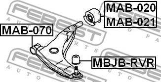 Febest MAB-021 - Сайлентблок, рычаг подвески колеса avtokuzovplus.com.ua