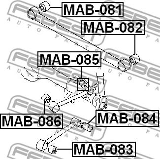 Febest MAB-081 - Сайлентблок, важеля підвіски колеса autocars.com.ua