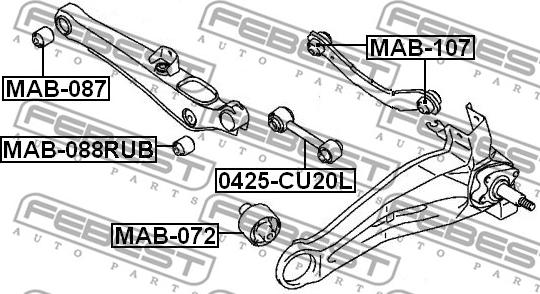 Febest MAB-088RUB - Сайлентблок, важеля підвіски колеса autocars.com.ua