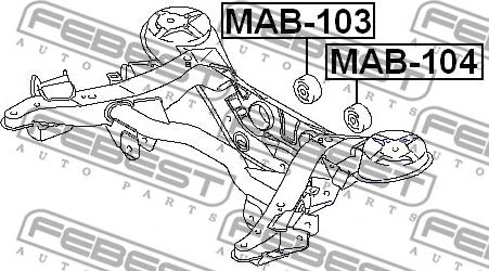 Febest MAB-104 - Опора, диференціал autocars.com.ua