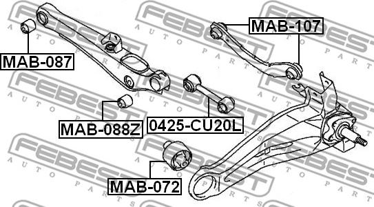 Febest MAB-107 - Сайлентблок, рычаг подвески колеса avtokuzovplus.com.ua