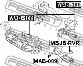 Febest MAB-109 - Опора, диференціал autocars.com.ua