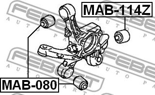 Febest MAB-114Z - Сайлентблок, рычаг подвески колеса avtokuzovplus.com.ua