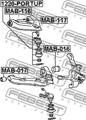 Febest MAB-117 - Сайлентблок, важеля підвіски колеса autocars.com.ua