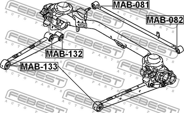 Febest MAB-132 - Сайлентблок, важеля підвіски колеса autocars.com.ua