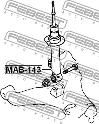 Febest MAB-143 - Втулка амортизатора переднього Mitsubishi L200 05- autocars.com.ua