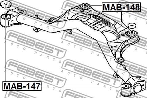 Febest MAB-148 - Втулка, балка мосту autocars.com.ua