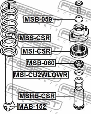 Febest MSS-CSR - Опора стійки амортизатора, подушка autocars.com.ua