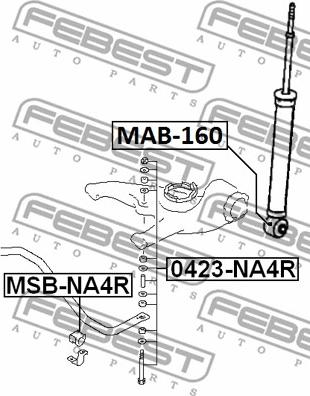 Febest MAB-160 - Сайлентблок стійки, амортизатора autocars.com.ua