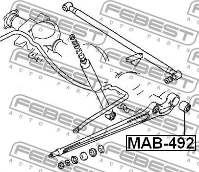 Febest MAB-492 - Сайлентблок, рычаг подвески колеса autodnr.net