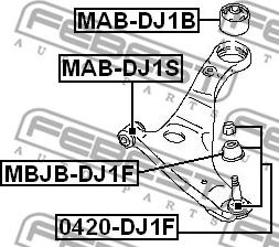 Febest MAB-DJ1B - САЙЛЕНБЛОК ЗАДНИЙ ПЕРЕДНЕГО РЫЧАГА MITSUBISHI GALANT DJ1A-DJ3A-DJ5A 2006- FEBEST autodnr.net