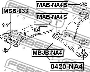 Febest MAB-NA4S - Сайлентблок, рычаг подвески колеса avtokuzovplus.com.ua