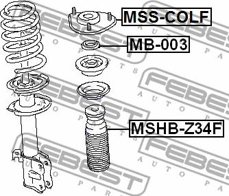 Febest MB-003 - Подшипник качения, опора стойки амортизатора autodnr.net