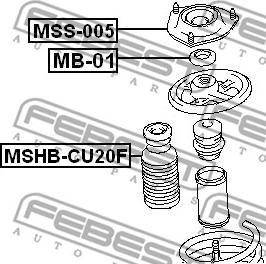 Febest MSS-005 - Опора стойки амортизатора, подушка avtokuzovplus.com.ua