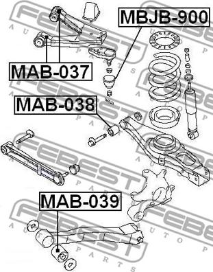 Febest MBJB-900 - Ремонтный комплект, несущие / направляющие шарниры avtokuzovplus.com.ua