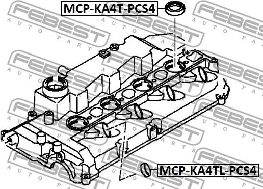 Febest MCP-KA4TL-PCS4 - Уплотнительное кольцо, клапанная форсунка autodnr.net