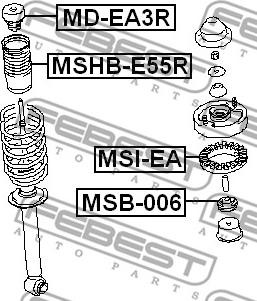 Febest MD-EA3R - Відбійник, буфер амортизатора autocars.com.ua