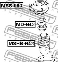 Febest MSS-003 - Опора стійки амортизатора, подушка autocars.com.ua