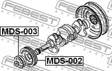 Febest MDS-003 - Ремінний шків, колінчастий вал autocars.com.ua