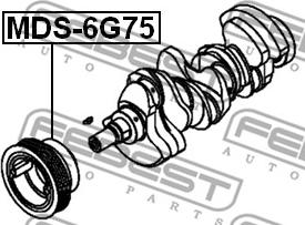 Febest MDS-6G75 - Шкив коленчатого вала avtokuzovplus.com.ua