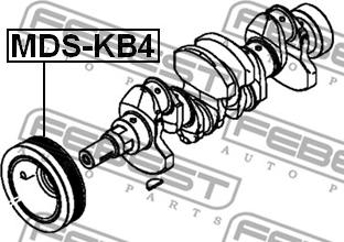 Febest MDS-KB4 - Ремінний шків, колінчастий вал autocars.com.ua