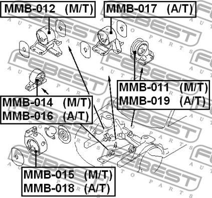 Febest MMB-011 - Подушка, підвіска двигуна autocars.com.ua