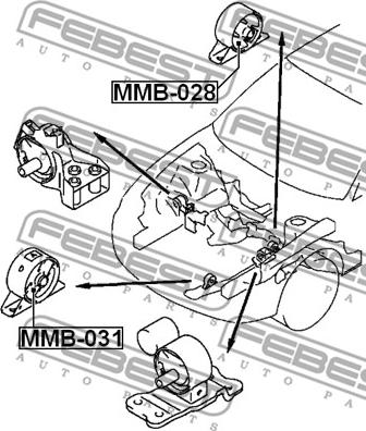 Febest MMB-028 - Подушка, підвіска двигуна autocars.com.ua