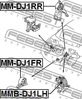 Febest MMB-DJ1LH - Подушка двигуна autocars.com.ua