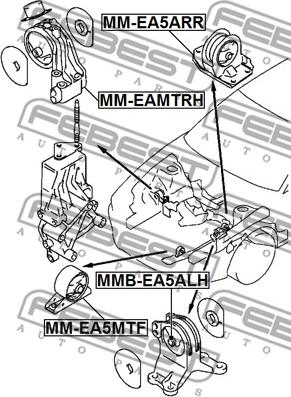 Febest MMB-EA5ALH - Подушка, підвіска двигуна autocars.com.ua