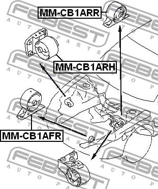 Febest MM-CB1ARR - Подушка, підвіска двигуна autocars.com.ua