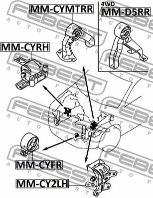 Febest MM-CY2LH - Подушка, підвіска двигуна autocars.com.ua