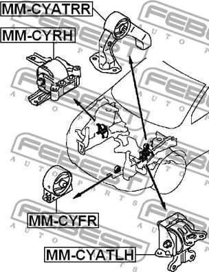 Febest MM-CYATLH - Подушка, опора, подвеска двигателя avtokuzovplus.com.ua