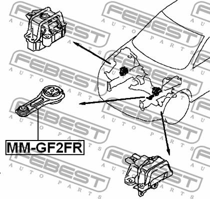 Febest MM-GF2FR - Подушка, підвіска двигуна autocars.com.ua