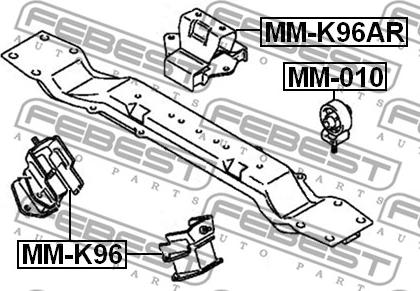 Febest MM-K96 - Подушка, підвіска двигуна autocars.com.ua