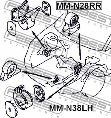 Febest MM-N38LH - Подушка, підвіска двигуна autocars.com.ua