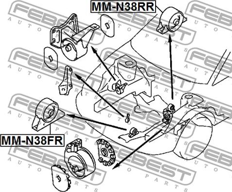 Febest MM-N38RR - Подушка, підвіска двигуна autocars.com.ua