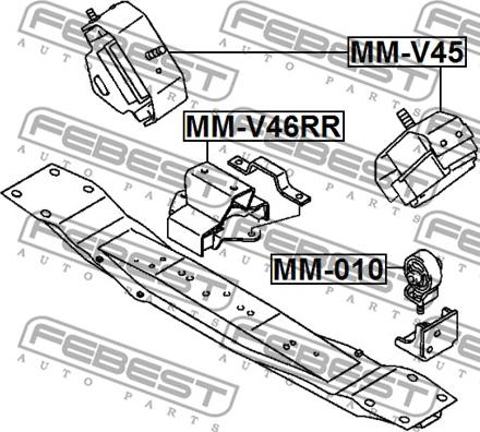 Febest MM-V46RR - Подушка, опора, подвеска двигателя avtokuzovplus.com.ua