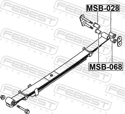 Febest MSB-068 - Втулка, листова ресора autocars.com.ua