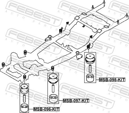 Febest MSB-098-KIT - Опора, рама автомобіля autocars.com.ua